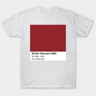 Post Office Red British Standard 0006 Colour Swatch T-Shirt